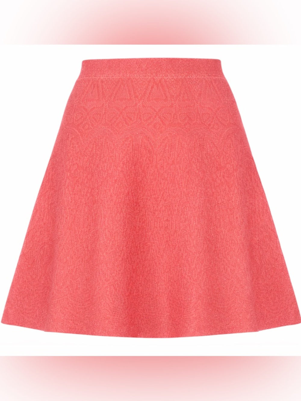 BCBGMAXAZRIA Queeny Coral Jacquard A-Line Skirt Womens Small Stretch Flare Mini - Picture 4 of 16